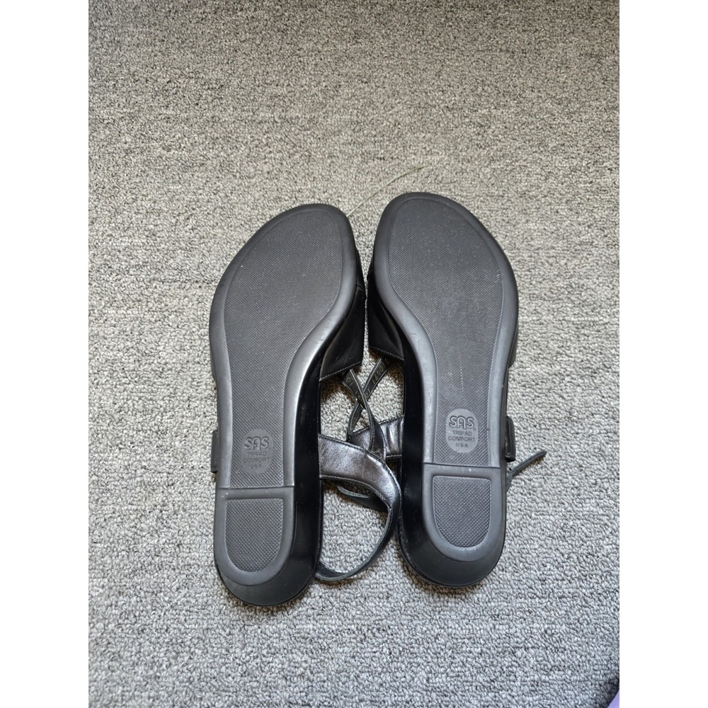 SAS Women's Black Sandals 10  M Tripad Comfort Adjustable Strap Slingback Wedge - Picture 10 of 10